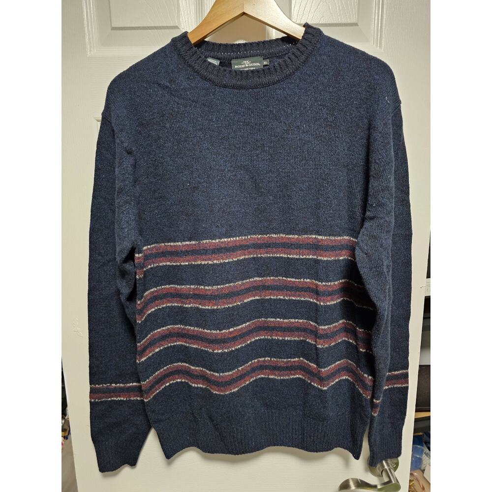 RODD & GUNN Mens Sweater Extra Fine Australian Lambswool Blue Red Size XL NWT